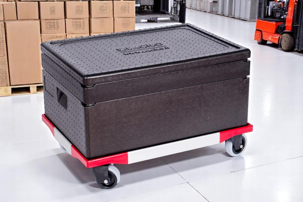 DistriFresh da 53 litri su carrello in un magazzino